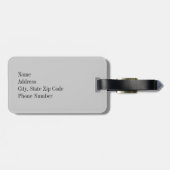 Rosa und silberner Imitat-Glitzer Zickzack Gepäckanhänger (Rückseite horizontal)