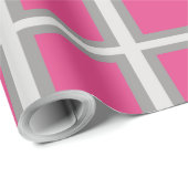 Rosa und Silberplatz Geschenkpapier (Rolleneckpunkt)