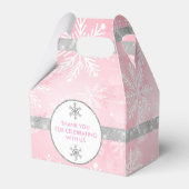 Rosa und Silberschneeflocke Geschenkschachtel (Rückseite)