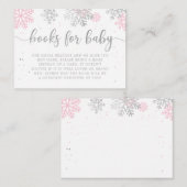 Rosa und Silberschneeflocken Winterbücher für Kind Begleitkarte (Vorne/Hinten)