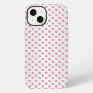 Rosa und silberweißes Polka-Punkt-Muster iPhone 13 Hülle