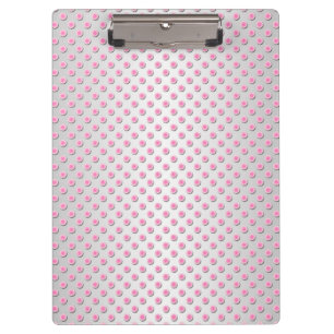Rosa und silberweißes Polka-Punkt-Muster Klemmbrett