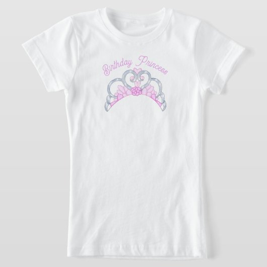 Rosa und Silver Birthday Princess Tiara T-Shirt (Ablage )