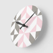 Rosa und Silver Geometric ZigZag Runde Wanduhr (Winkel)