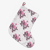 Rosa und staubige lila Rose. Großer Weihnachtsstrumpf (Vorderansicht (hängend))