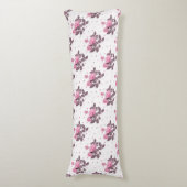 Rosa und staubige lila Rose. Seitenschläferkissen (Vorderseite Vertikal)