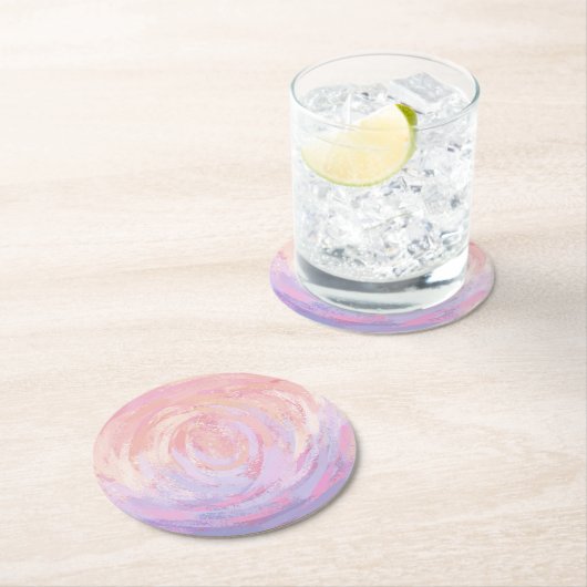 Rosa und Stinky Runder Pappuntersetzer (Vor Ort)