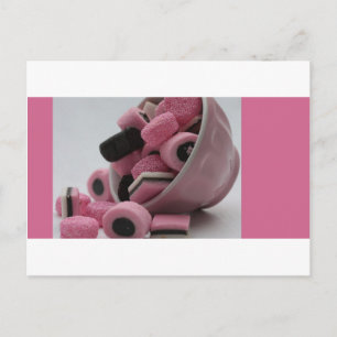 rosa und süß postkarte