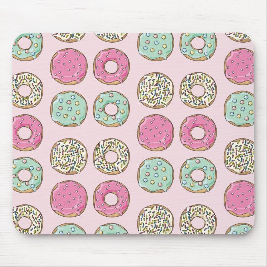 Rosa und tadelloser Krapfen-Druck Mousepad (Vorne)