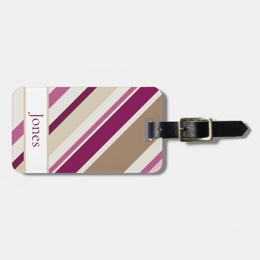 Rosa und Tan Gepäckanhänger (Vorderseite horizontal)