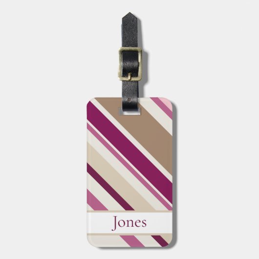Rosa und Tan Gepäckanhänger (Vorderseite vertikal)