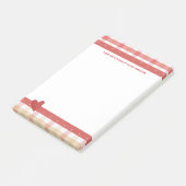 Rosa und Tan Retro Kariert Post-it Klebezettel (angewinkelt)