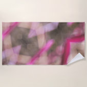 Rosa und Taupe Boho Chic Abstrakte Gefärbte Krawat Strandtuch (Vorderseite)