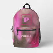 Rosa und Taupe Camouflage Chic Mit Monogramm Bedruckter Rucksack (Vorderseite)