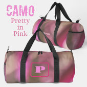 Rosa und Taupe Chic Camouflage Mit Monogramm Duffle Bag