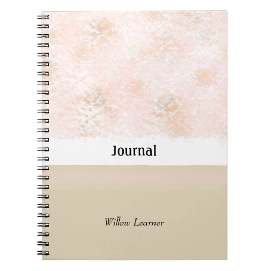 Rosa und Taupe Journal Notizblock (Vorderseite)