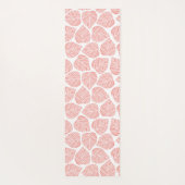 Rosa und Taupe Leaf Natural Trendy Monogram Yogamatte (Rückseite)