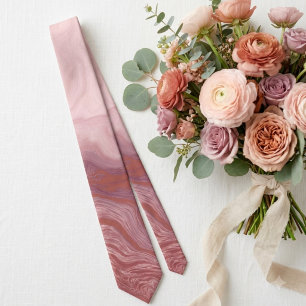 Rosa- und Terrakotta-Marmor-Hochzeit Krawatte