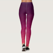Rosa und tiefpurpurne Ombre Wellen Leggings (Rückseite)