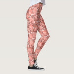 Rosa und tropisches Muster aus Korallen Leggings<br><div class="desc">Ein helles,  tropisches Blumenmuster in Rosa- und Korallentönen für mädchenhaften Stil.</div>