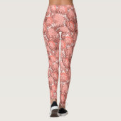 Rosa und tropisches Muster aus Korallen Leggings (Rückseite)