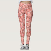 Rosa und tropisches Muster aus Korallen Leggings (Vorderseite)