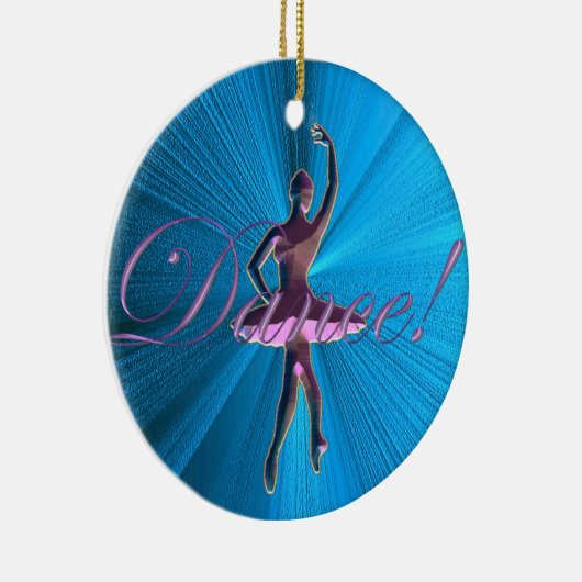 Rosa-und Türkis-Blau-Ballerina-Verzierung Keramikornament (Rechts)