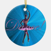 Rosa-und Türkis-Blau-Ballerina-Verzierung Keramikornament (Vorne)