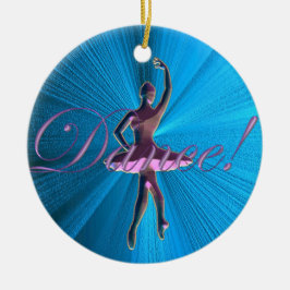 Rosa-und Türkis-Blau-Ballerina-Verzierung Keramikornament