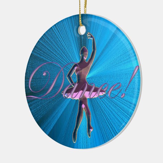 Rosa-und Türkis-Blau-Ballerina-Verzierung Keramikornament (Links)