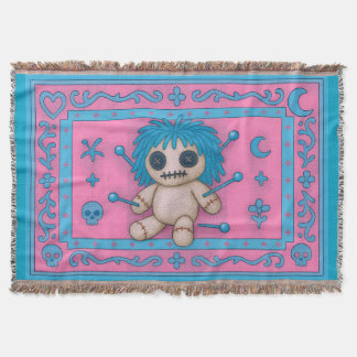 Rosa und Türkis Blauer Voodoo Decke