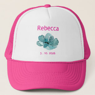 Rosa und Türkis Botanisches Geschenk Party Favor Truckerkappe