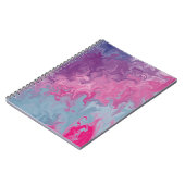 Rosa und Türkis Flüssig Marmor abstraktes Muster Notizblock (Linke Seite)