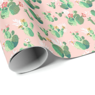 Rosa und Türkis Kaktus Südwestliches Geschenkpapie Geschenkpapier