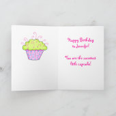 Rosa-und Türkis-Kuchen-Karte Karte (Innenseite)