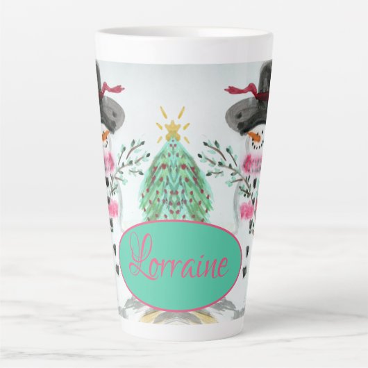 Rosa und Türkis Milchtasse (Vorderseite)