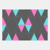 Rosa und Türkis Minimalistische Abstrakte Dreieck  Geschenkpapier Set (Vorderseite 3)