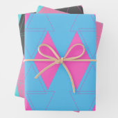Rosa und Türkis Minimalistische Abstrakte Dreieck Geschenkpapier Set (Beispiel)