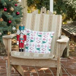 Rosa und Türkis Retro Weihnachtsschmuck Kissen