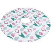 Rosa und Türkis Retro Weihnachtsschmuck Polyester Weihnachtsbaumdecke (Schrägansicht)