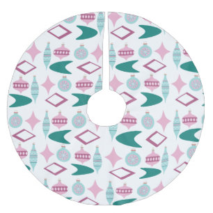Rosa und Türkis Retro Weihnachtsschmuck Polyester Weihnachtsbaumdecke