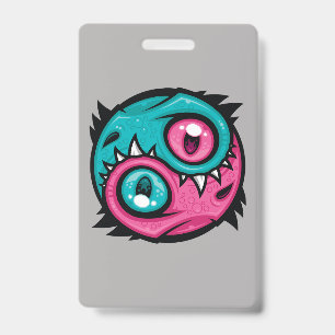 Rosa und Türkis Yin Yang Drachen Ausweis