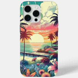 Rosa und Türkisblau | Beach Art Case-Mate iPhone Hülle