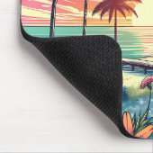 Rosa und Türkisblau | Beach Art Mousepad (Ecke)