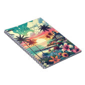 Rosa und Türkisblau | Beach Art Notizblock (Rechte Seite)