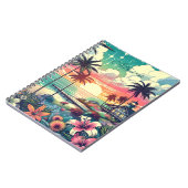 Rosa und Türkisblau | Beach Art Notizblock (Linke Seite)