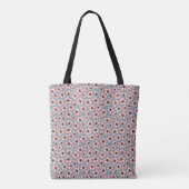 Rosa und Türkisblauer Blumenprint  Tasche (Rückseite)