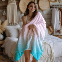 Rosa und türkisfarbener Glitzer Ombre