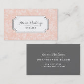 Rosa und Vintage Blütendrucke Visitenkarte (Vorne/Hinten)