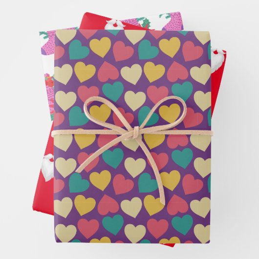 Rosa und violett Weihnachtsmann Weihnachten Geschenkpapier Set (Beispiel)